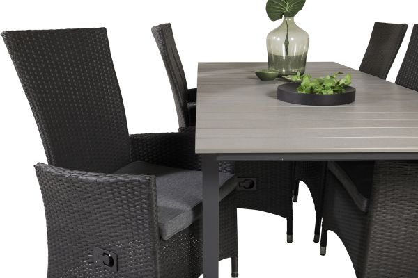 Imagine Masa de dining extensibilă Levels 224/324*100 - Black Aintwood + Scaun de dining cu brațe reclinabil Padova