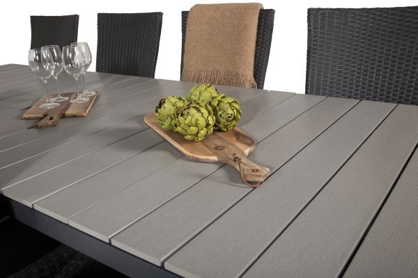 Imagine "Masă de dining Levels 224/324*100 - Black Aintwood + Căldare pentru scaun cu brațe Padova - Negru / Cușeta gri_10