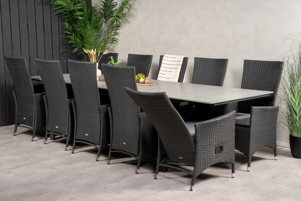 Imagine "Masă de dining Levels 224/324*100 - Black Aintwood + Căldare pentru scaun cu brațe Padova - Negru / Cușeta gri_10