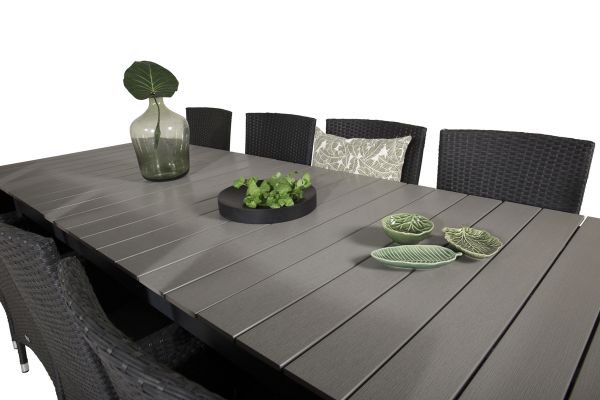 Imagine Masa de dining Levels 224/324*100 - Negru Aintwood + Scaun de dining Malin cu pernă - Negru / Gri pernă_10