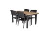 Imagine Masa de dining Panama 160/240*90 - Aluminiu negru / Teak+ Scaun Levels (empilabil) - Negru