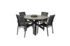 Imagine Parma - Table ø 140 - Black Alu /Grey Aintwood+Parma Arm Chair (stackable) - Bla