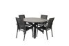 Imagine Parma - Table ø 140 - Black Alu /Grey Aintwood+Parma Arm Chair (stackable) - Bla