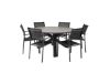 Imagine Parma - Table ø 140 - Black Alu /Grey Aintwood+Santorini Arm Chair (Stackable) - Black alu / Black Textilene_6