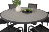 Imagine Parma - Table ø 140 - Black Alu /Grey Aintwood+Santorini Arm Chair (Stackable) - Black alu / Black Textilene_6