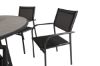 Imagine Parma - Table ø 140 - Black Alu /Grey Aintwood+Santorini Arm Chair (Stackable) - Black alu / Black Textilene_6