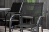 Imagine Parma - Table ø 140 - Black Alu /Grey Aintwood+Santorini Arm Chair (Stackable) - Black alu / Black Textilene_6