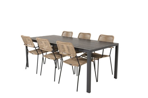 Imagine Masa de Dining Break - 205*90 - Alu negru / Aintwood+Lindos negru - Scaun - Negru