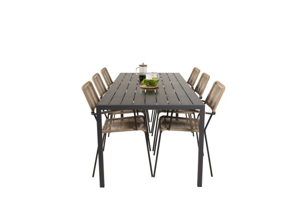 Imagine Masa de Dining Break - 205*90 - Alu negru / Aintwood+Lindos negru - Scaun - Negru