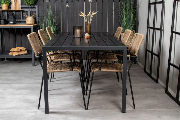 Imagine Masa de Dining Break - 205*90 - Alu negru / Aintwood+Lindos negru - Scaun - Negru