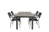 Imagine Masa de dining Albany 160/240*100 - Aluminiu Negru/Gri Aintwood+ -  scaun Lindos cu brate - Bl