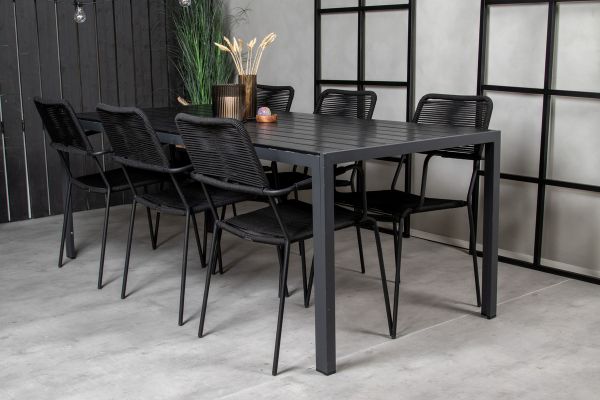 Imagine Masa de dining Break - 205*90 - Negru Alu / Negru Aintwood+Scuna Lindos - Negru