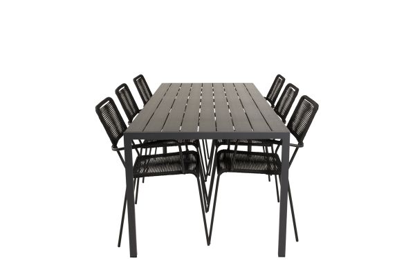 Imagine Masa de dining Break - 205*90 - Negru Alu / Negru Aintwood+Scuna Lindos - Negru