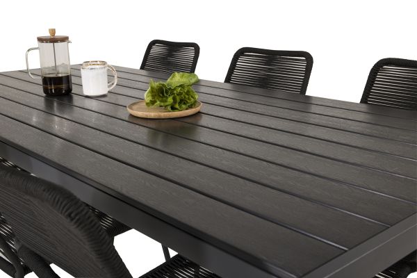 Imagine Masa de dining Break - 205*90 - Negru Alu / Negru Aintwood+Scuna Lindos - Negru