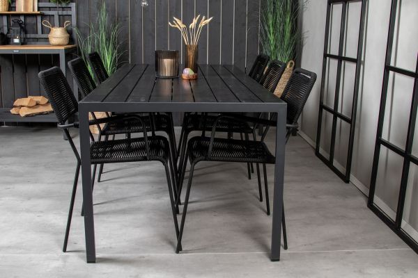 Imagine Masa de dining Break - 205*90 - Negru Alu / Negru Aintwood+Scuna Lindos - Negru