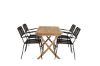 Imagine Masa de dining Kenya 120*70*H75 - Teak + Scaun Lindos - Aluminiu Negru / Sfoară Neagră_4