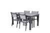 Imagine Vă rugăm să traduceți complet Tabelul de dining Albany 160/240*100 - Alu negru / Aintwood gri+Cadru de scaun Copacabana