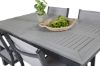 Imagine Vă rugăm să traduceți complet Tabelul de dining Albany 160/240*100 - Alu negru / Aintwood gri+Cadru de scaun Copacabana