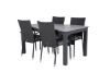 Imagine Masa de dining Albany - 160/240 - Negru/Gri - Scaun Anna - Negru 4