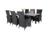 Imagine Masa de dining extensibila Albany - 160/240 - Negru/Gri - Scaun Padova (Incliner) - Negru/Gri 6