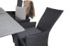 Imagine Masa de dining extensibila Albany - 160/240 - Negru/Gri - Scaun Padova (Incliner) - Negru/Gri 6