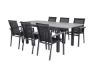 Imagine Masa de dining Albany 160/240 * 100 - Aluminiu negru / Aintwood gri + scaun cu brat Parma (sta