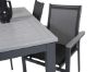 Imagine Masa de dining Albany 160/240*100 - Aluminiu negru / Aintwood gri + Scaun cu brate Parma (sta