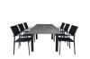 Imagine Masa de dining Albany extensibila 160/240*100 - Aluminiu negru / Gri Aintwood + Scaun de brat Santorini (Se poate stivui) - Aluminiu negru / Textilen negru_6