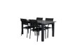 Imagine Masa de dining Albany extensibila 160/240*100 - Aluminiu negru / Aintwood gri + Scaun de brat Santorini (Se poate stivui) - Aluminiu negru / Textilene negru_4