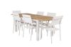 Imagine Masa de Dining Panama 152/210*90 - Alu alb / Teak + Scaun cu brat Santorini (Empilabil) - Alu alb / Textilene alb_6