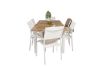 Imagine Masa de Dining Panama 152/210*90 - Alu alb / Teak + Scaun cu brat Santorini (Empilabil) - Alu alb / Textilene alb_6