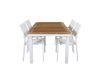 Imagine Masa de dining Panama 152/210*90 - Aluminiu alb / Teak + Scaun cu brate Santorini (Suprapus