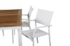 Imagine Masa de dining Panama 152/210*90 - Aluminiu alb / Teak + Scaun cu brate Santorini (Suprapus