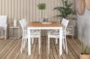 Imagine Masa de dining Panama 152/210*90 - Aluminiu alb / Teak + Scaun cu brate Santorini (Suprapus