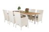 Imagine Masa de dining Panama 152/210*90 - Aluminiu alb / Teak + Scaun cu brate Malin cu perna - Alb / Gri perna_6