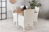 Imagine Masa de dining Panama 152/210*90 - Aluminiu alb / Teak + Scaun cu brate Malin cu perna - Alb / Gri perna_6