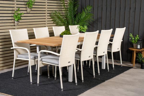 Imagine Panama Table 160/240 - White/Teak ersätter 6023-550L - Anna Chair - White 8