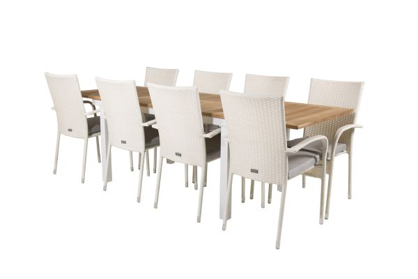 Imagine Panama Table 160/240 - White/Teak ersätter 6023-550L - Anna Chair - White 8