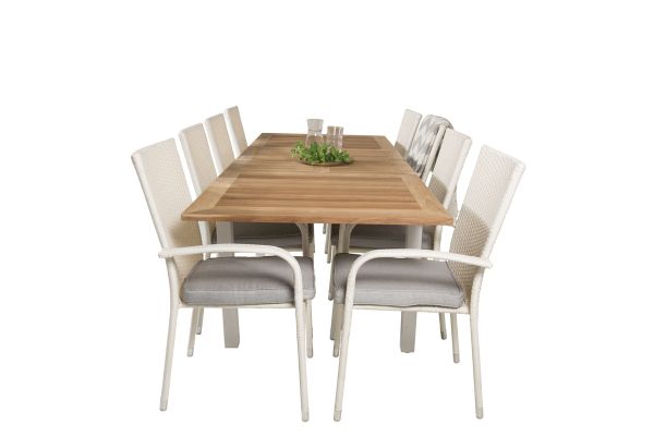 Imagine Panama Table 160/240 - White/Teak ersätter 6023-550L - Anna Chair - White 8