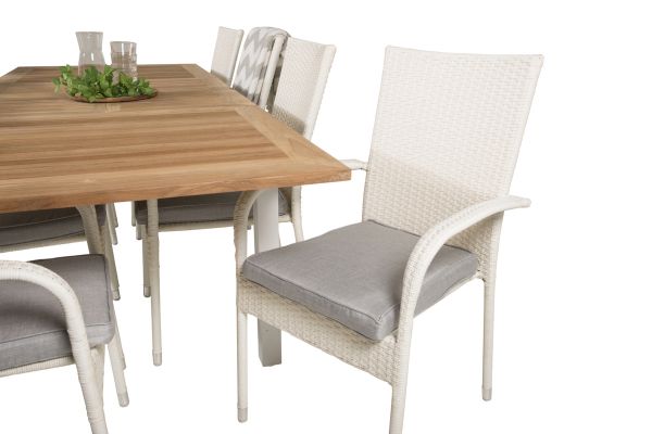 Imagine Panama Table 160/240 - White/Teak ersätter 6023-550L - Anna Chair - White 8