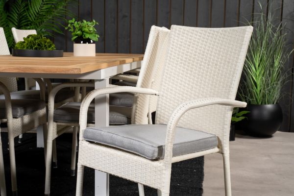 Imagine Panama Table 160/240 - White/Teak ersätter 6023-550L - Anna Chair - White 8