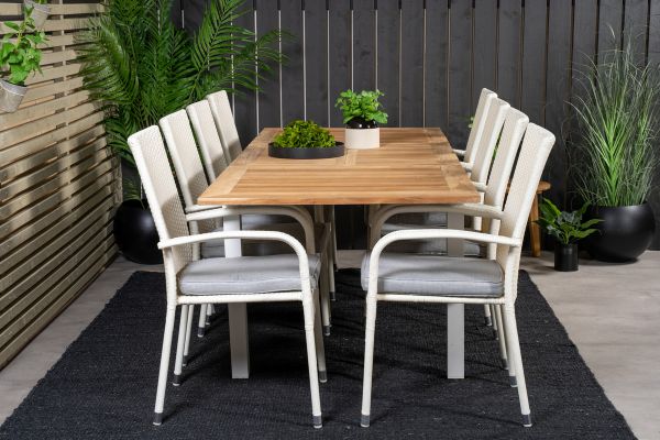 Imagine Panama Table 160/240 - White/Teak ersätter 6023-550L - Anna Chair - White 8