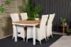 Imagine Masa de dining Panama 160/240 - Alb/Teak înlocuiește 6023-550L - Scaun Padova (recliner) - Alb/Gri 4