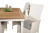 Imagine Masa de dining Panama 160/240 - Alb/Teak înlocuiește 6023-550L - Scaun Padova (recliner) - Alb/Gri 4