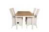 Imagine Masa de dining Panama 160/240 - Alb/Teak înlocuiește 6023-550L - Scaun Padova (recliner) - Alb/Gri 4