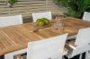 Imagine Masa de Dining Panama 152/210*90 - Alu Alb / Teak + Scaun de Dining Mexico (stivuibil) - Alb / Teak _6