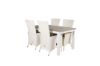 Imagine Masa de Dining Albany 152/210 * 90 - Alu alb / Aintwood gri + Scaun cu brate Padova Recliner cu perna - Alb / Perna gri_4