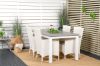 Imagine Albany Dining Table 152/210*90 - White Alu / Grey Aintwood+Malin Arm Chair with cushion - White / Grey cushion_4