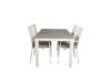 Imagine Masa de dining Albany extensibila 152/210*90 - Aluminiu alb / Rattan gri + Scaun brat Anna (stivuibil) - Alb_4