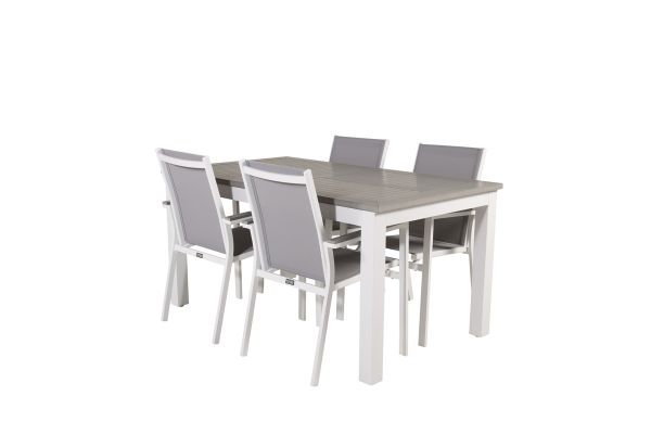 Imagine Vă rugăm să traduceți complet Albany Dining Table 152/210*90 - White Alu / Grey Aintwood+Parma Arm Chair (stac